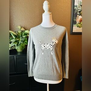 Banana Republic Gray Sweater with Dalmatian Design